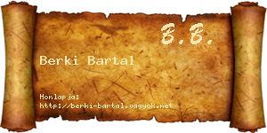 Berki Bartal névjegykártya